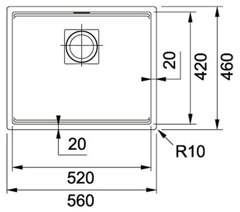 Кухонная мойка Franke KNG 110-52 960116743 56x20 черный
