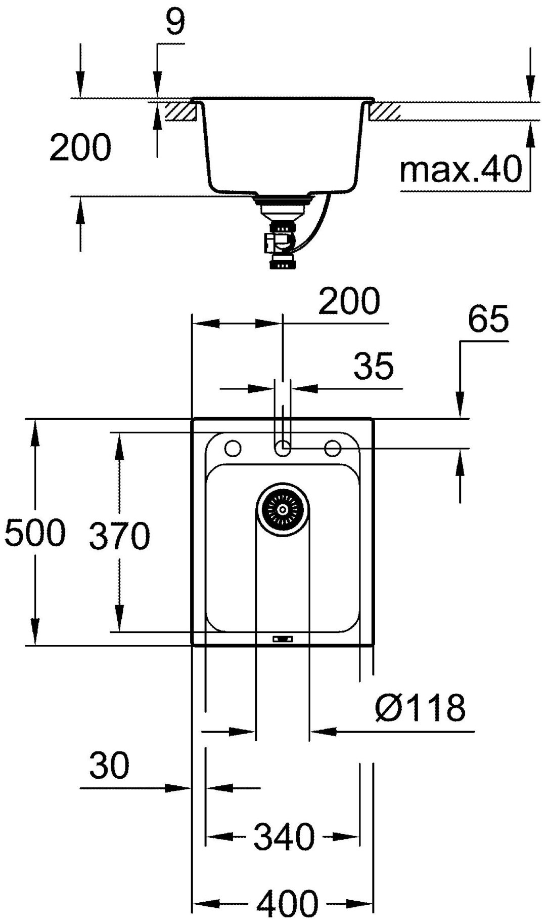 Кухонная мойка Grohe накладная 31650AP0, черный купить,217800