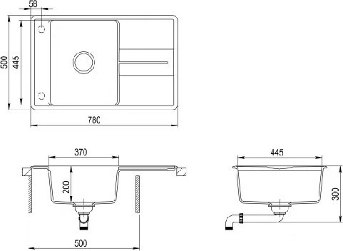 Кухонная мойка AQUASANITA SQB101-111AW PDN