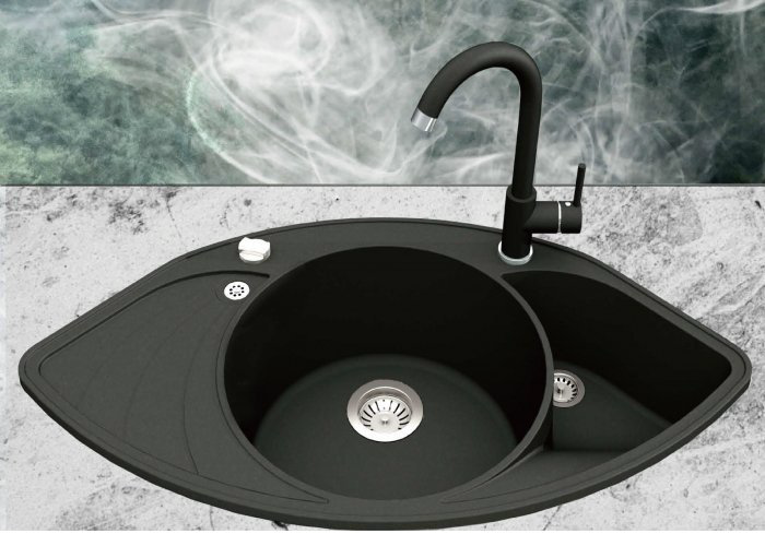 Кухонная мойка AQUASANITA SCP151-601AW черный купить,NaN