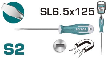 Total отвертка THT266125 SL6.5х125 мм, 1 шт.