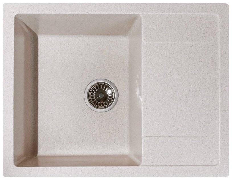 Кухонная мойка GranAlliance G-25 бежевый врезная 50.5х64.5х20 см, искусственный камень