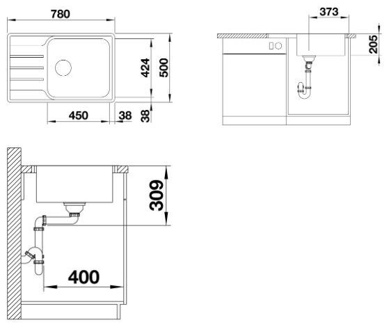 Кухонная мойка Blanco подстольная Lemis XL 6 S-IF Compact, серебристый
