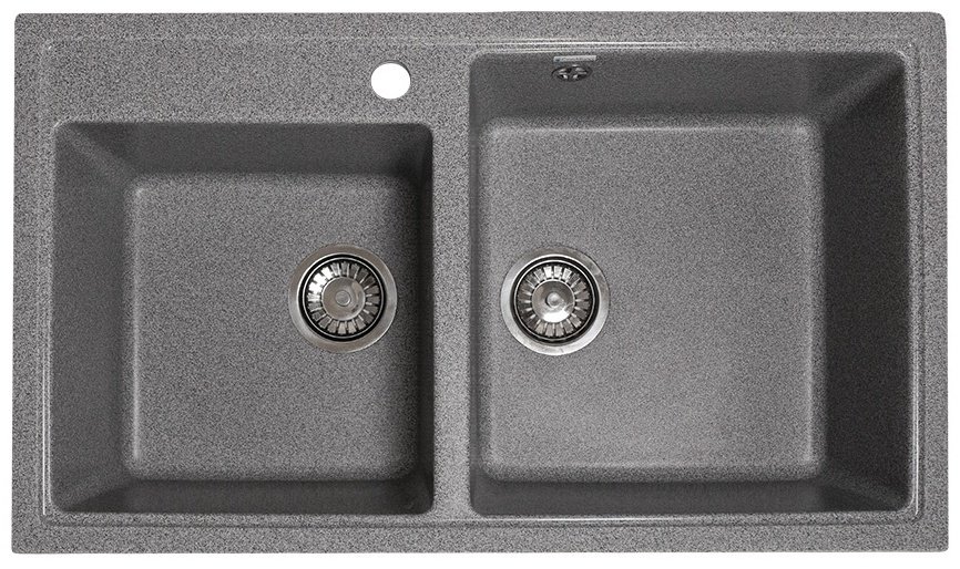 Кухонная мойка GranAlliance G-50 темно-серый врезная 48х83х20 см, искусственный камень