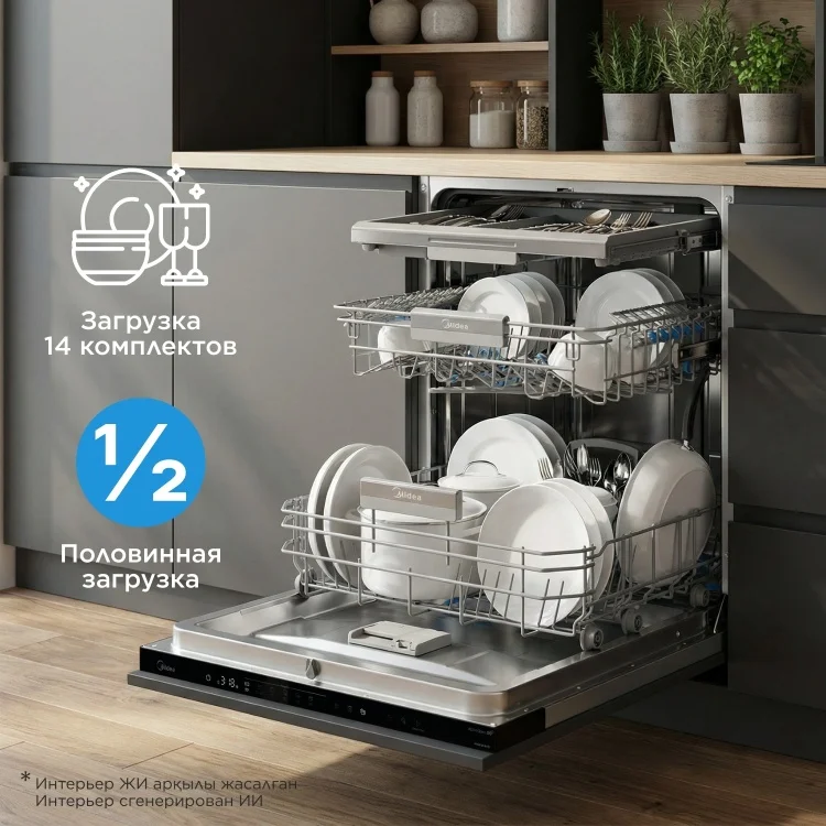 Посудомоечная машина Midea MID60S440i белая - ForteMarket Посудомоечная машина Midea MID60S440i белая купить,269990