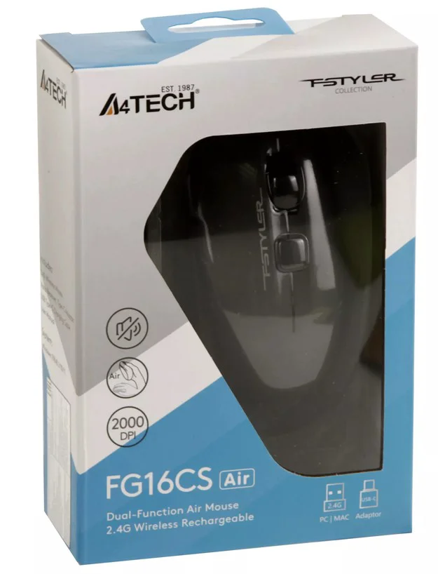 Мышь A4Tech Fstyler FG16CS AIR GREY/FG16CS AIR2 GREY серый