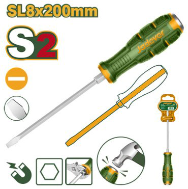 Jadever отвертка JDQJ1288 SL8х200 мм