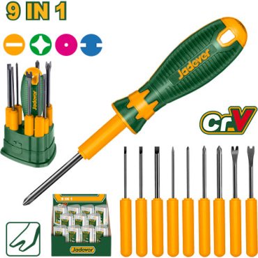 Jadever набор отверток JDSS1B10 SL3х65 мм, SL5х65 мм