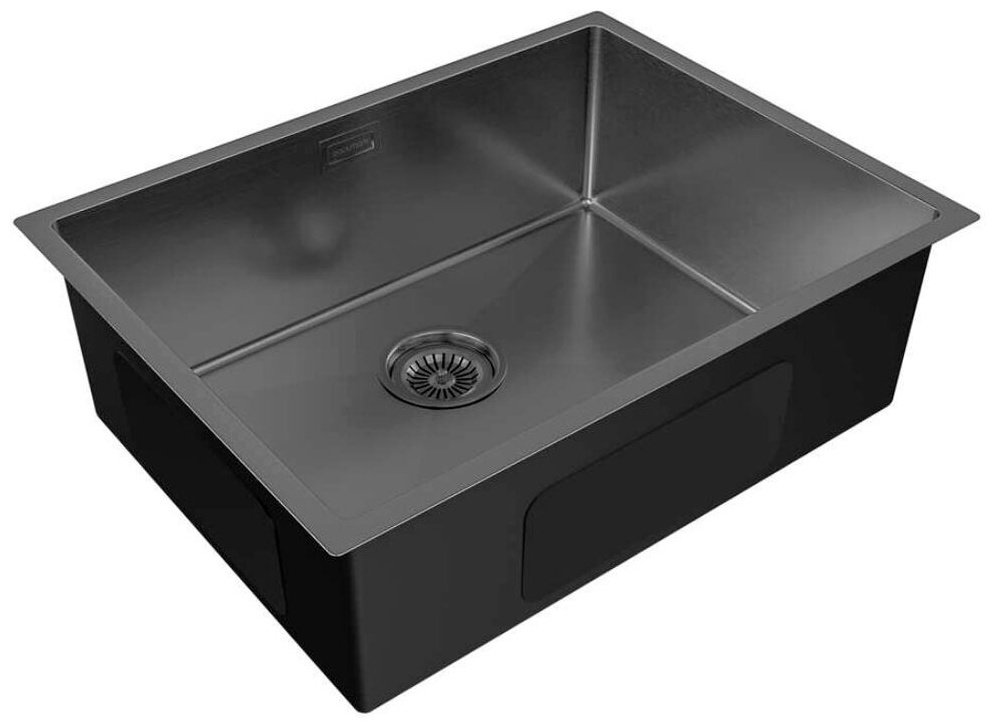 Кухонная мойка Paulmark PM 215844-GM Вороненая сталь врезная 58х40х20 см, нержавеющая сталь