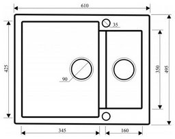 Кухонная мойка AQUASANITA SQC150-110AW бежевый