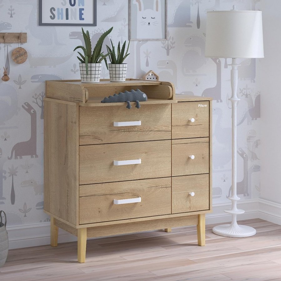 Детский комод Pituso Vintage Premium, 90.4x56.1x99 см, коричневый - ForteMarket Детский комод Pituso Vintage Premium, 90.4x56.1x99 см, коричневый купить,0