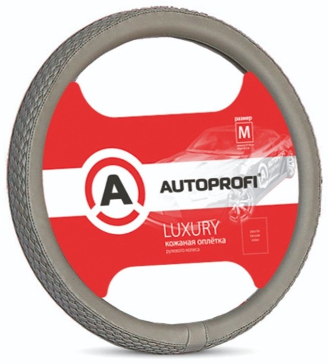 AUTOPROFI оплетка на руль AP-810 GY M серый