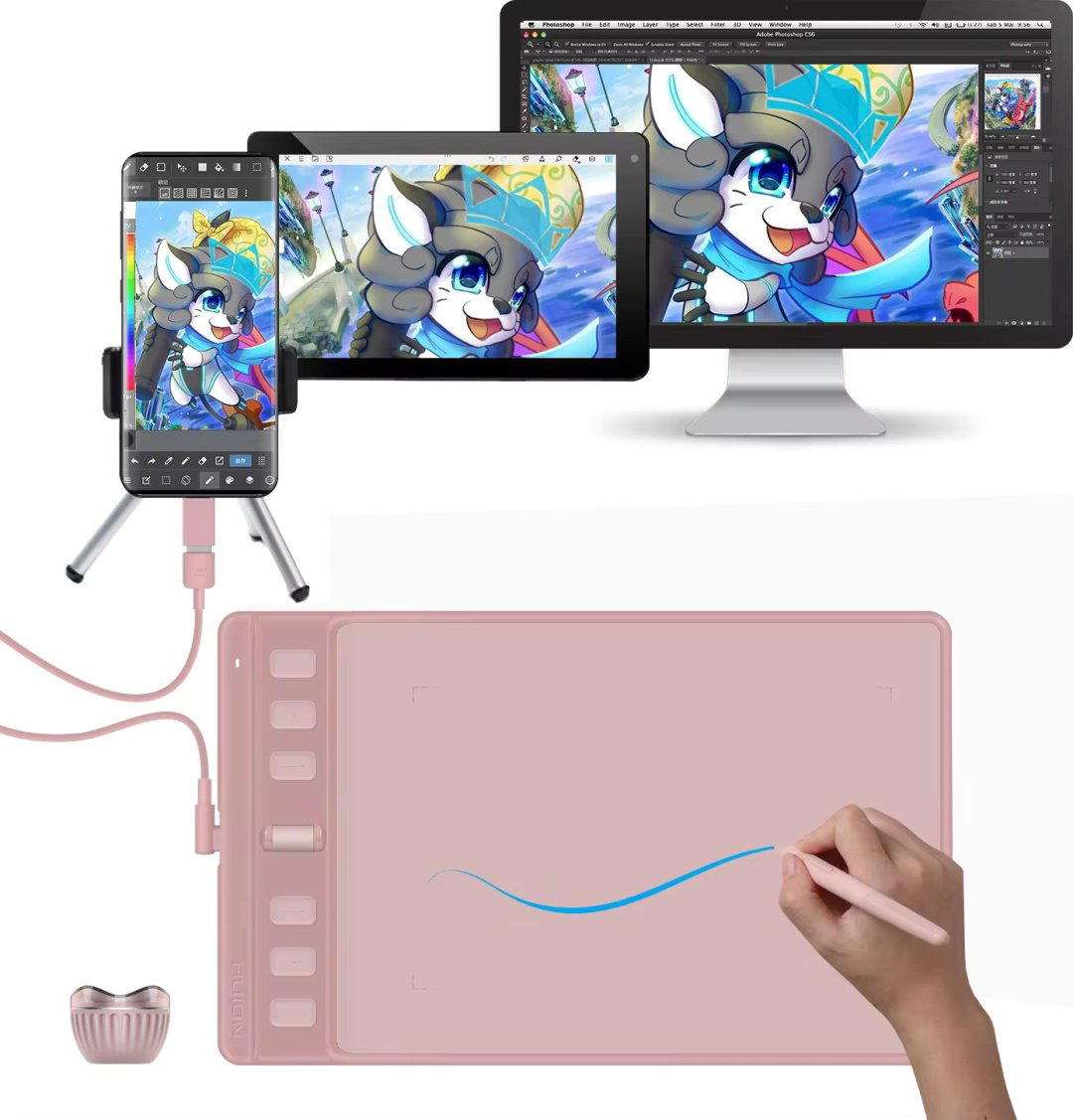 Графический планшет HUION Inspiroy 2 S PINK розовый - ForteMarket Графический планшет HUION Inspiroy 2 S PINK розовый купить,29241