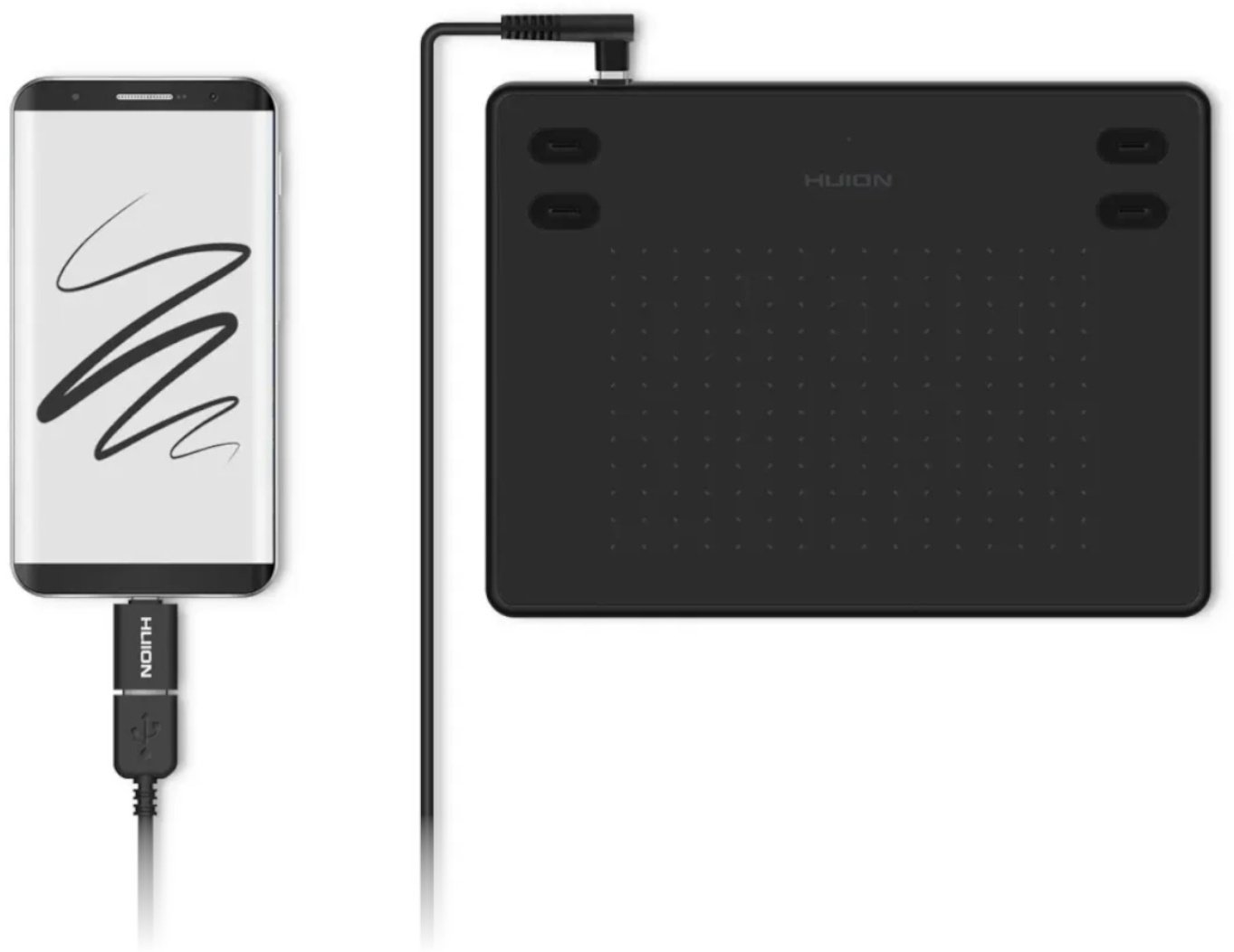 Графический планшет HUION RTE-100 черный - ForteMarket Графический планшет HUION RTE-100 черный купить,0