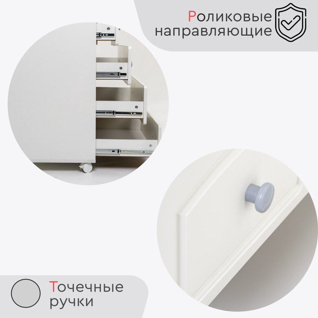 Детский комод TOMIX Massimo, 79.5x49.5x101.5 см, белый купить,NaN