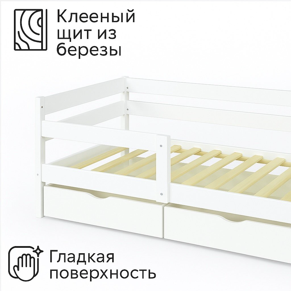 Кровать детская Tomix Sindy KPD-4-1 165х85х90см белый купить,NaN