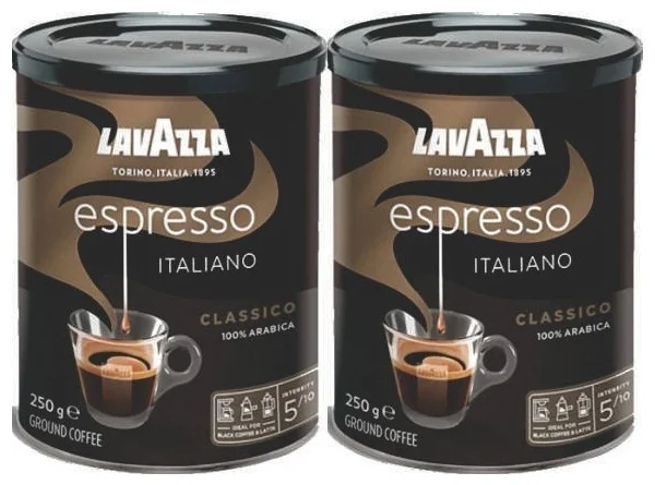 Кофе молотый Lavazza Caffe Espresso 250гр 2шт купить,NaN