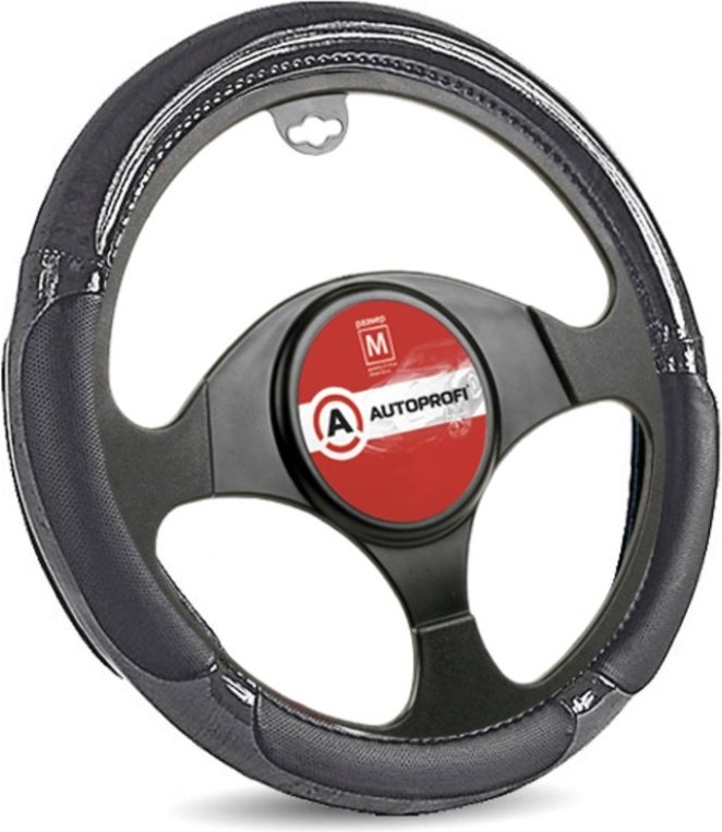 AUTOPROFI оплетка на руль SP-5022 BK/BK.WOOD M черный