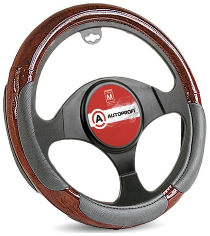 AUTOPROFI оплетка на руль SP-5022 L.GY M серый