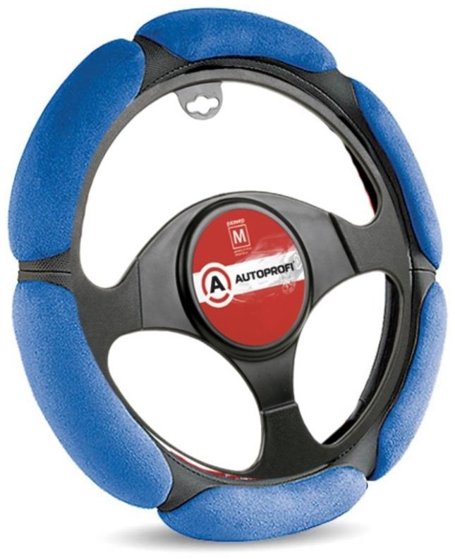 AUTOPROFI оплетка на руль SP-5026 BK/BL M черный, синий