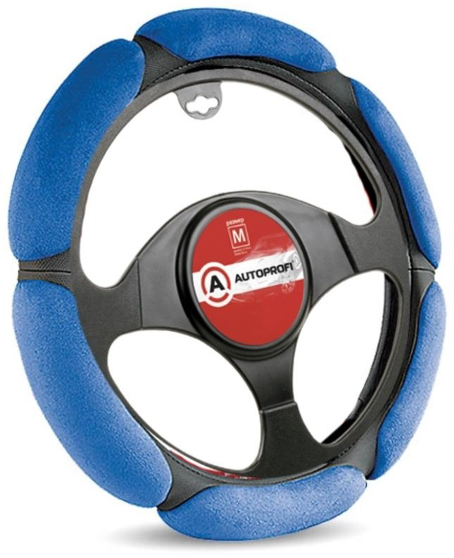 AUTOPROFI оплетка на руль SP-5026 BK/BL M черный, синий