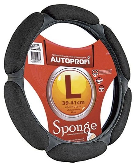 AUTOPROFI оплетка на руль SP-5026 BK L черный