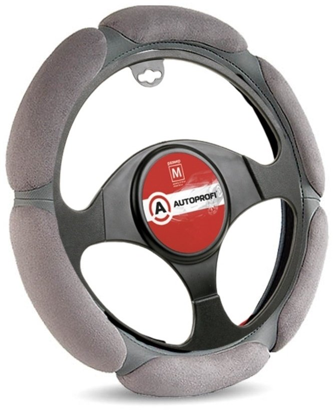 AUTOPROFI оплетка на руль SP-5026 L.GY M серый