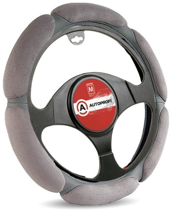 AUTOPROFI оплетка на руль SP-5026 L.GY M серый