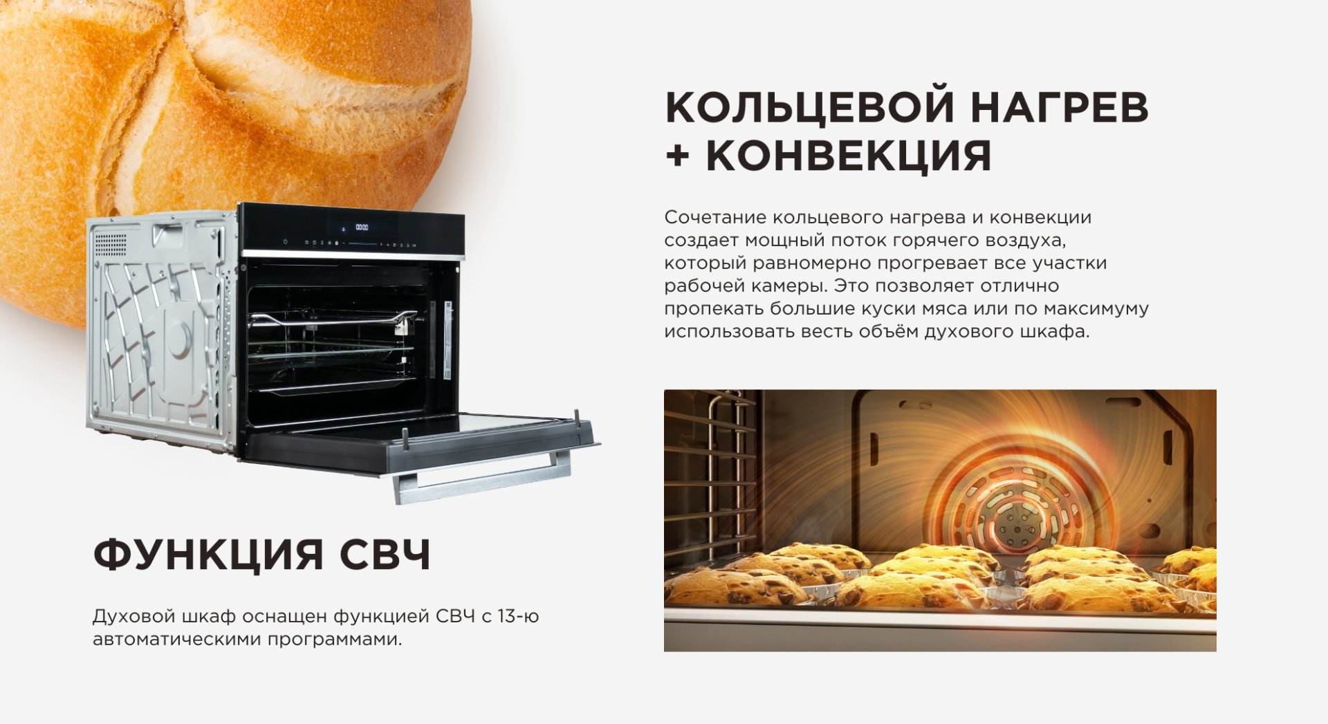 Духовой шкаф Midea MI9500GBX черный, стальной купить,NaN