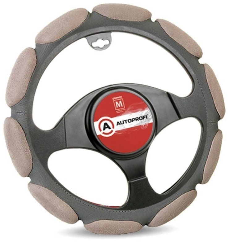 AUTOPROFI оплетка на руль SP-9030 D.GY M серый