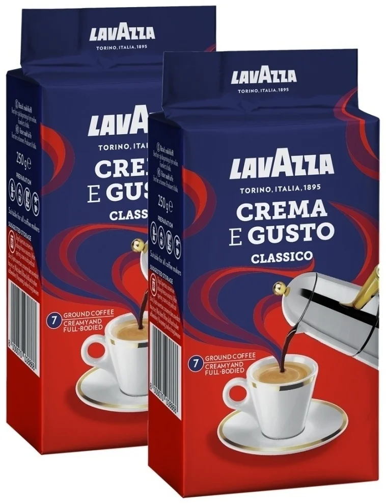 Кофе молотый Lavazza Crema Gusto 250гр 2уп купить,NaN