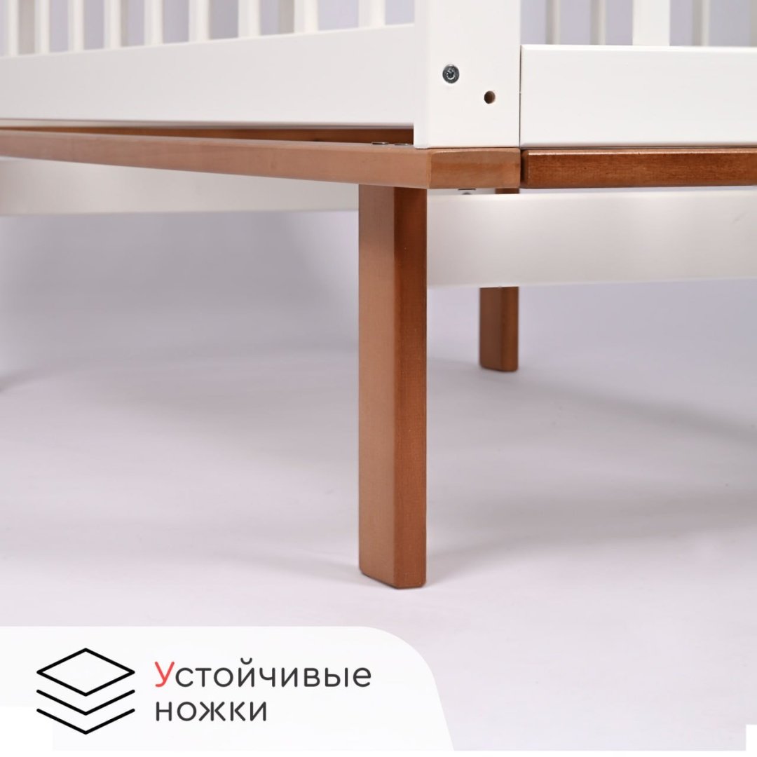 Кровать для новорожденных TOMIX Palermo DSK-3, белый, коричневый - ForteMarket Кровать для новорожденных TOMIX Palermo DSK-3, белый, коричневый купить,0