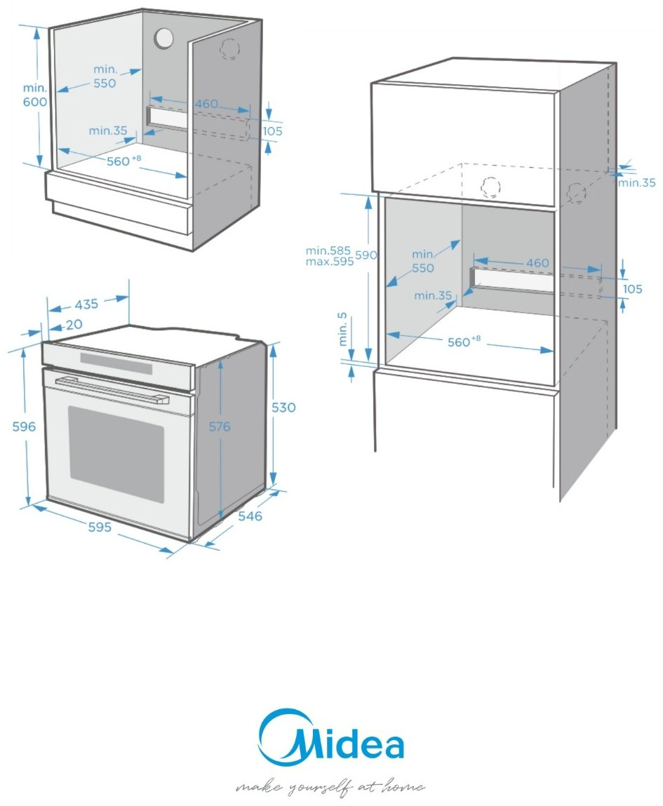 Духовой шкаф Midea MO730CЕХ черный, серебристый купить,NaN