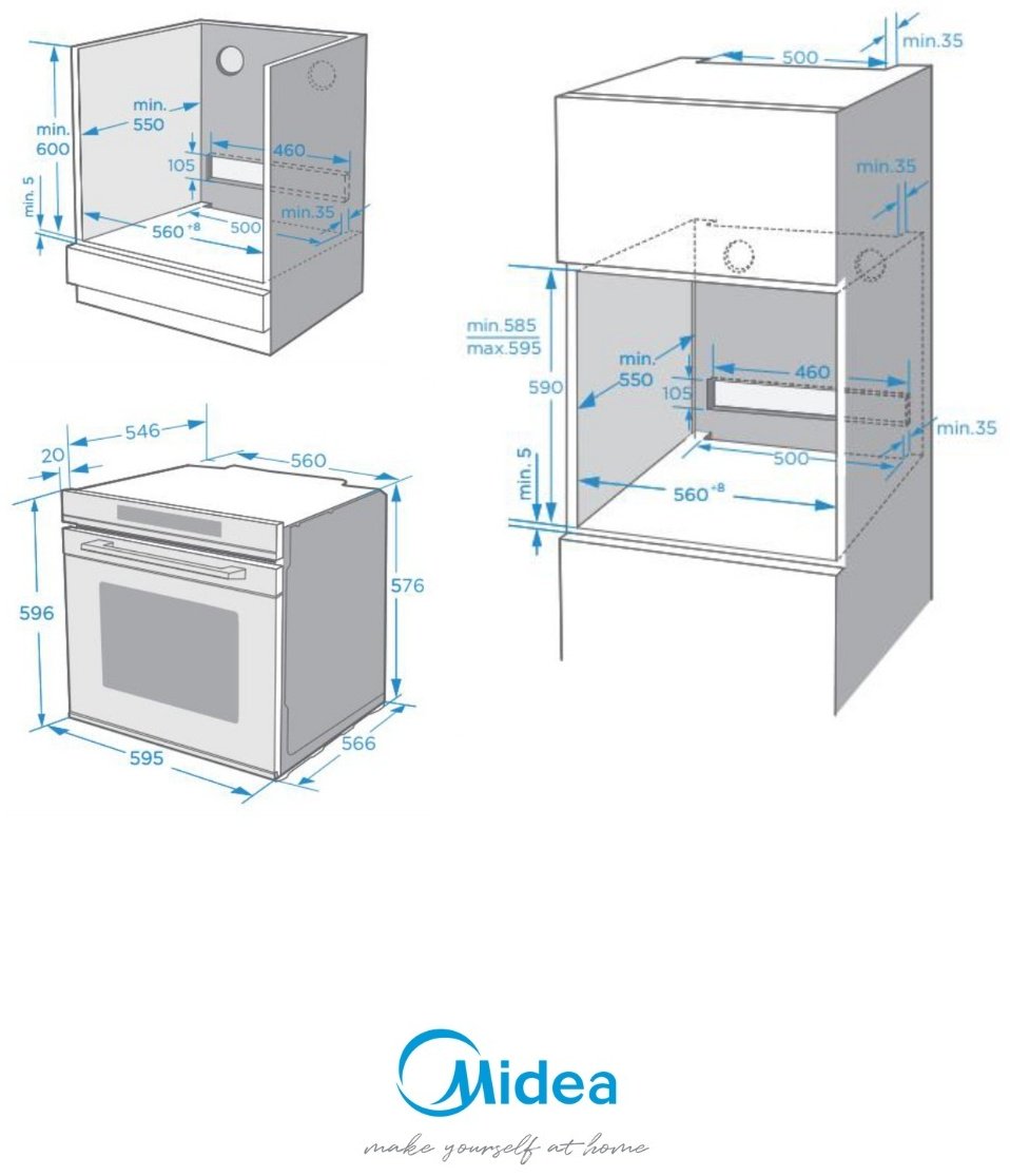 Духовой шкаф Midea MO74000GB черный купить,0