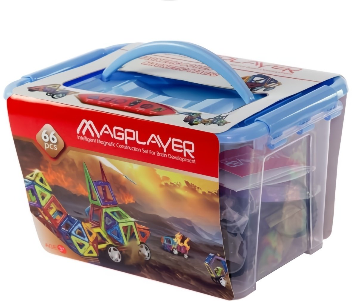 Конструктор Magplayer Магнитный конструктор, деталей 66 шт