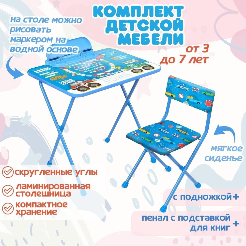 Nika Большие Гонки КП2/БГ комплект, 60x45x58 см, синий купить,NaN