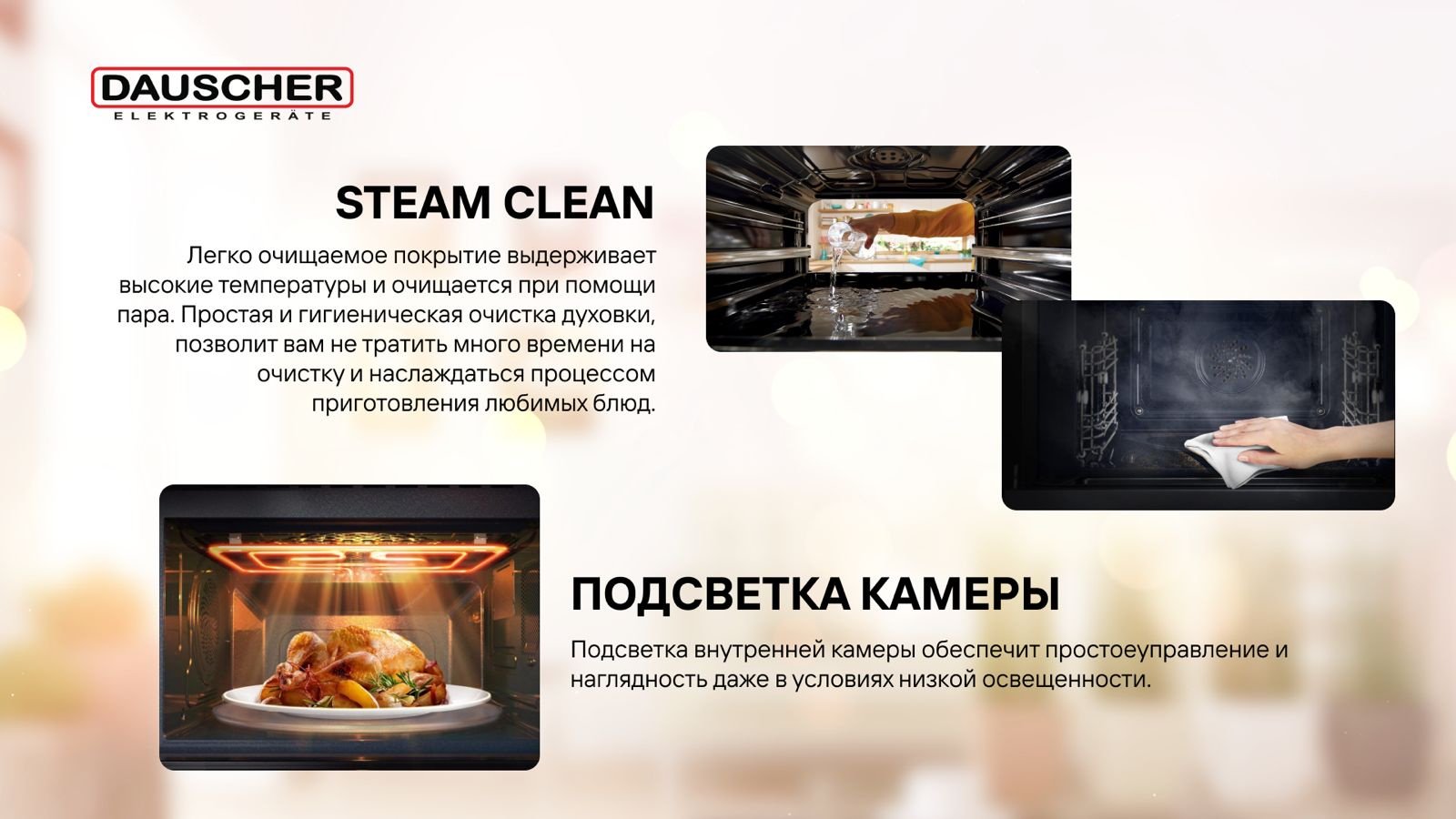 Духовой шкаф DAUSCHER BO13-FTSS-TURBO серебристый