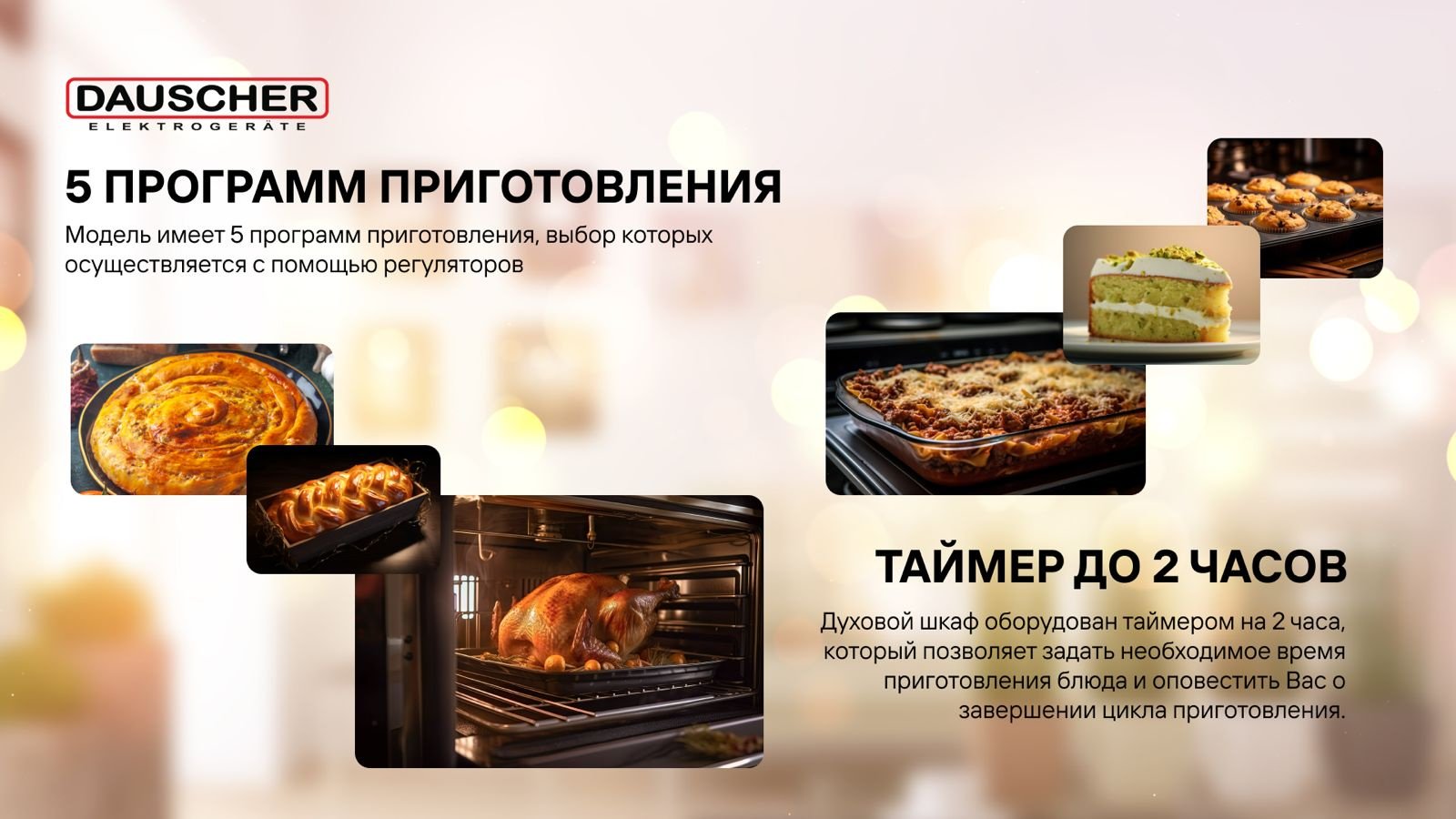 Духовой шкаф DAUSCHER BO13-FTSS-TURBO серебристый