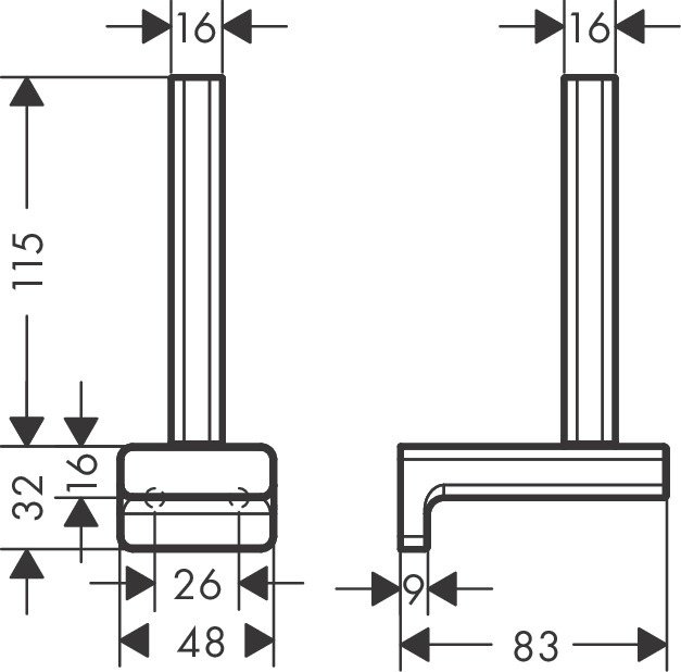 HansGrohe держатель 41756670 1 шт, металл