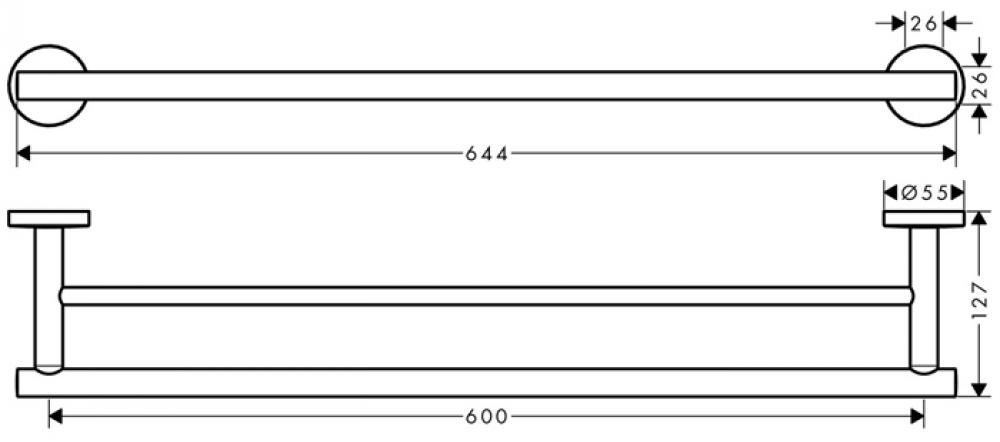 HansGrohe держатель 41712000 2 шт, металл купить,NaN