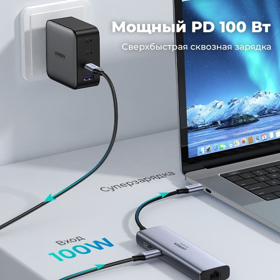 Док-станция Ugreen CM512 серый купить,NaN