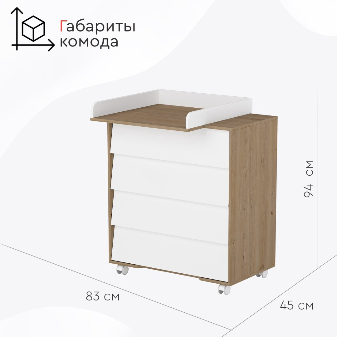 Комод детский Tomix УТS00027606 83x45x94 см белый купить,NaN
