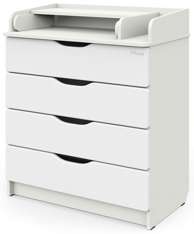 Детский комод Pituso Wood/ 804 ПВХ, 80.25x47.6x94.1 см, белый купить,74300
