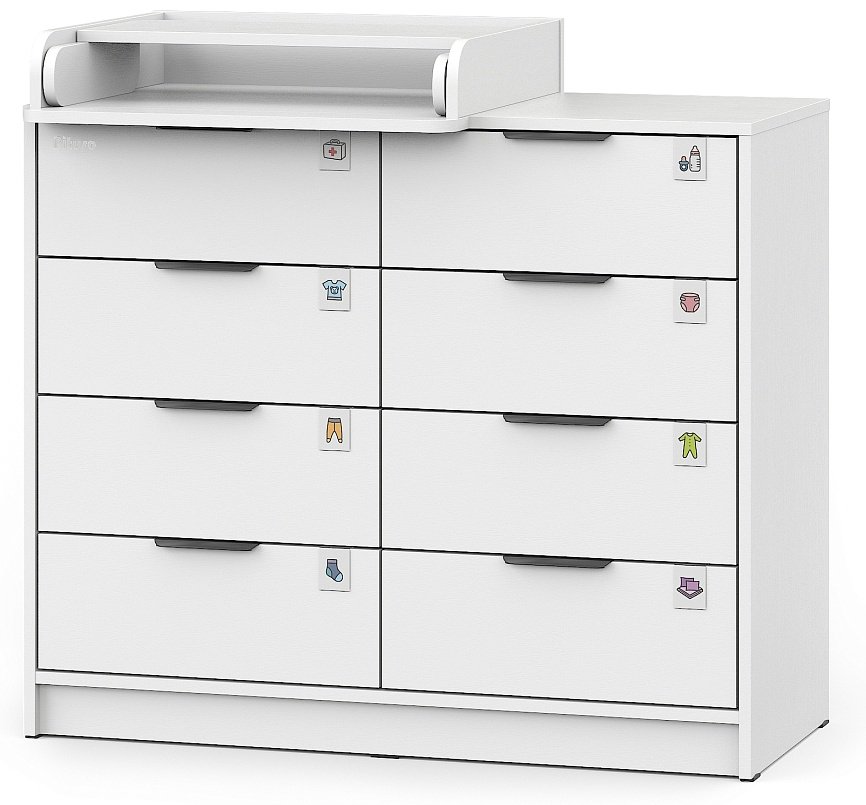 Детский комод Pituso Kids Optimum, 100.1x46.2x84.3 см, белый