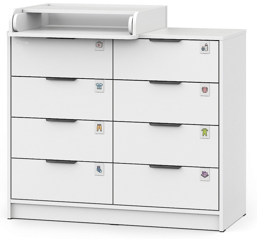 Детский комод Pituso Kids Optimum, 100.1x46.2x84.3 см, белый купить,NaN