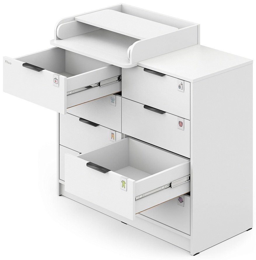 Детский комод Pituso Kids Optimum, 100.1x46.2x84.3 см, белый купить,0