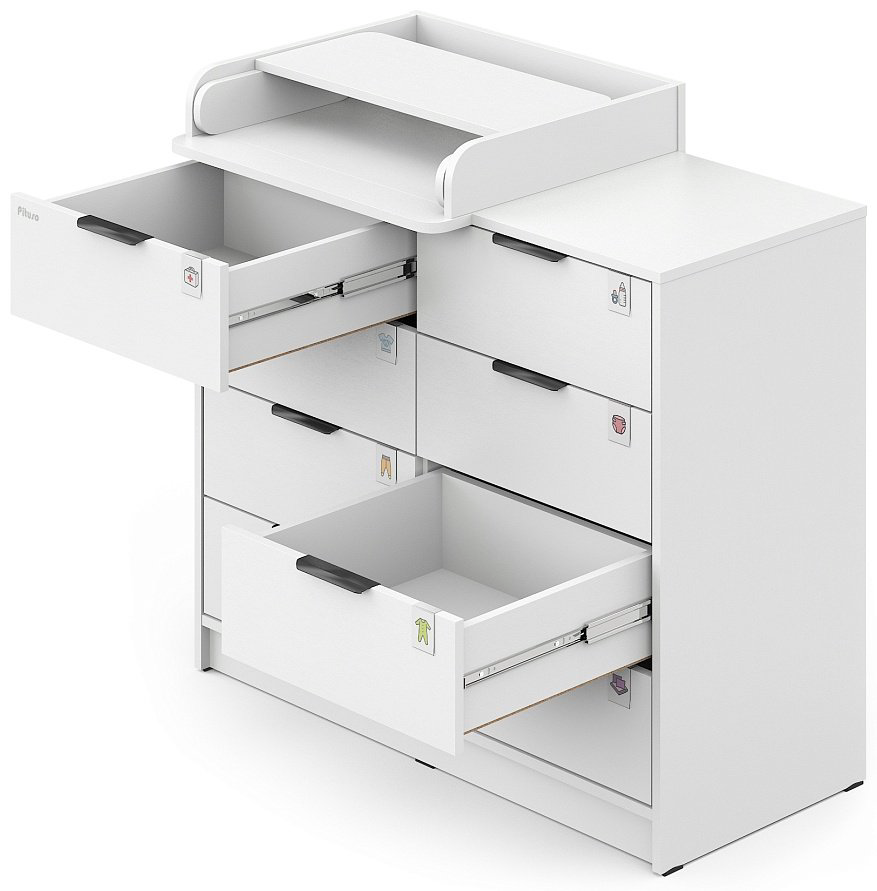 Детский комод Pituso Kids Optimum, 100.1x46.2x84.3 см, белый купить,NaN