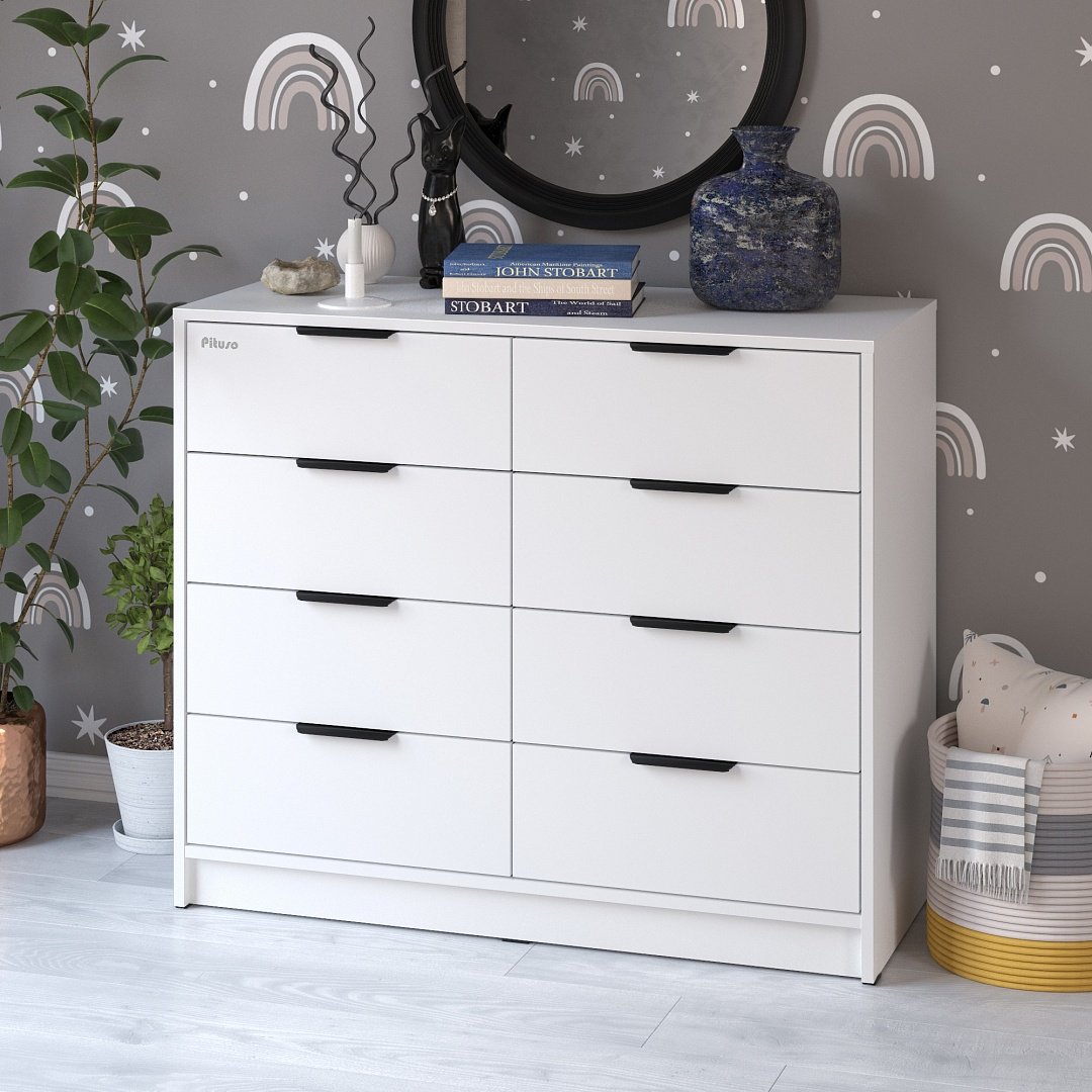 Детский комод Pituso Kids Optimum, 100.1x46.2x84.3 см, белый купить,0