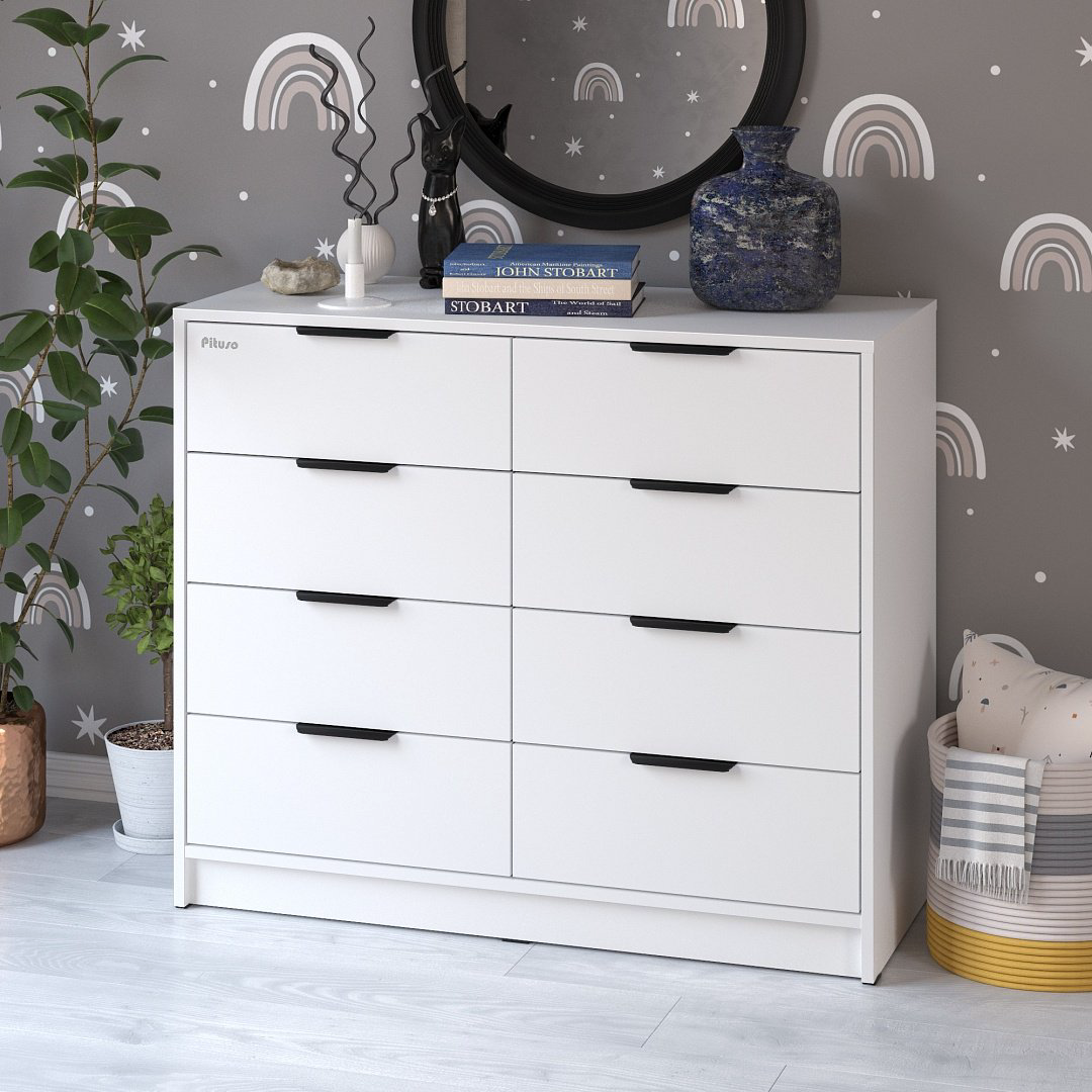 Детский комод Pituso Kids Optimum, 100.1x46.2x84.3 см, белый купить,NaN