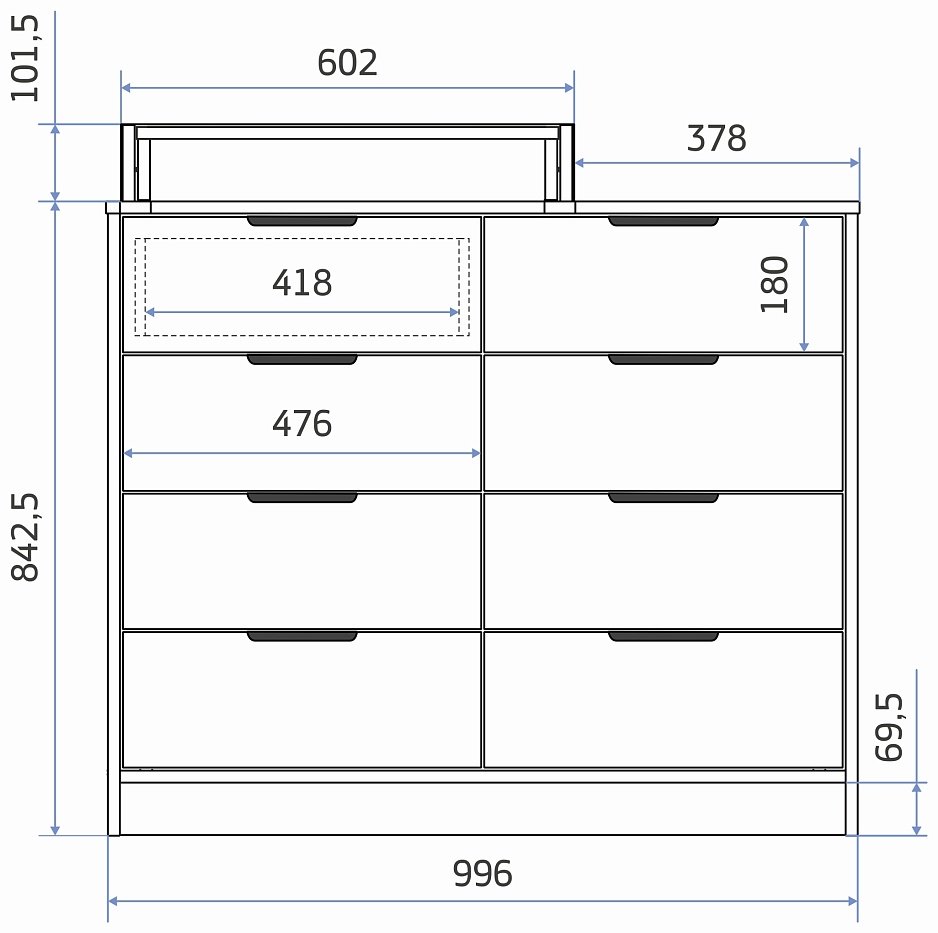 Детский комод Pituso Kids Optimum, 100.1x46.2x84.3 см, белый купить,0